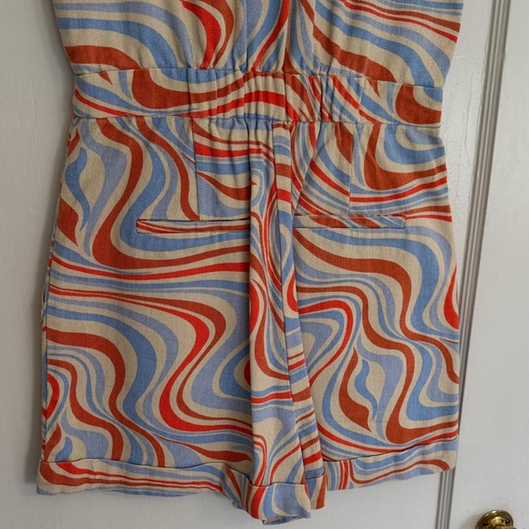 FRNCH Swirl Pattern Romper - Blue and Orange - Picture 6 of 8